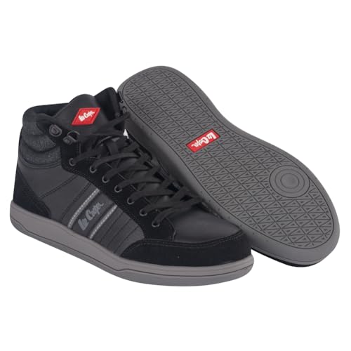 Lee Cooper LCSHOE099 Herren-Arbeitskleidung, mittelhohe Stahlkappe, Sicherheitszwischensohle, Arbeitssicherheitsschuhe S1P SRA, Schwarz/Grau, EU 41 von Lee Cooper