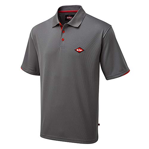 Lee Cooper LCTS017 Arbeitskleidung Herren Arbeitssicherheit Leistung Breathable Polo-Shirt Arbeits Top, Grau, Groß Lee Cooper LCTS017 Arbeitskleidung Herren Arbeitssicherheit Leistung Breathable Polo-Shirt Arbeits Top, Grau, Groß von Lee Cooper