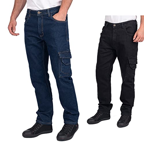 Lee Cooper Workwear LCPNT239 Sicherheits-Schreinerhose, Stretch-Jeans-Arbeitshose, blau, 36W/31R von Lee Cooper