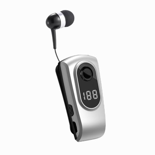 LeeQinersw Einziehbarer Kopfhörer-Mikrofonclip am Ohrhörer, praktische 11-Stunden-Gesprächszeit, V5.3-Ohrhörer für Trucker-Fahrer zum Telefonieren, Silber LeeQinersw Einziehbarer Kopfhörer-Mikrofonclip am Ohrhörer, praktische 11-Stunden-Gesprächszeit, V5.3-Ohrhörer für Trucker-Fahrer zum Telefonieren, Silber von LeeQinersw