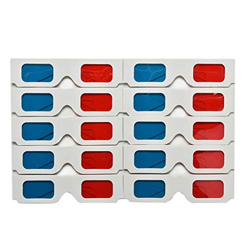 Leeadwaey 10 Stück/Set Universal-Papier-Anaglyphen-3D-Brille, rot-blau, Karton, Filmspiel, DVD, Video, TV, 3D-Brille, 14,5 x 3,8 cm Leeadwaey 10 Stück/Set Universal-Papier-Anaglyphen-3D-Brille, rot-blau, Karton, Filmspiel, DVD, Video, TV, 3D-Brille, 14,5 x 3,8 cm von Leeadwaey