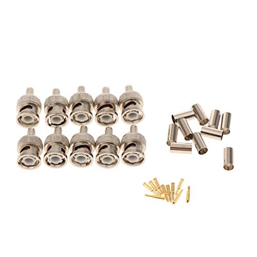 Leeadwaey 10 Stück Professioneller BNC-Stecker Crimpverbinder BNC-Stecker Crimpadapter Leeadwaey 10 Stück Professioneller BNC-Stecker Crimpverbinder BNC-Stecker Crimpadapter von Leeadwaey