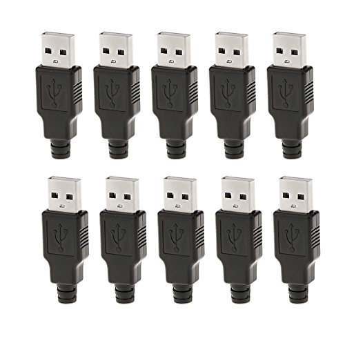 Leeadwaey 10 Stück USB Typ A 4-poliger Stecker Buchse Adapter Klinke Kunststoffabdeckung von Leeadwaey