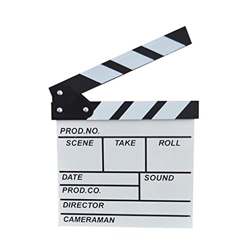 Leeadwaey Director Film Clapboard Action Scene Clapper Board Holzfilm Clap Slate, S, Weiß von Leeadwaey