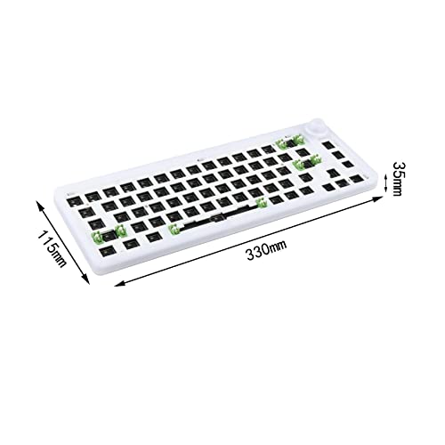Leeadwaey Hot Swap Tastatur-Set RGB TM680 für mechanische Tastaturen, kabelgebunden, transparent, weiß von Leeadwaey