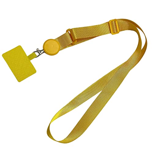 Leeadwaey Universal-Handy-Schlüsselbänder, Umhängeband, verstellbar, für Wandern, Anti-Verlust-Halsband, Seil, Nackenband, Gelb von Leeadwaey