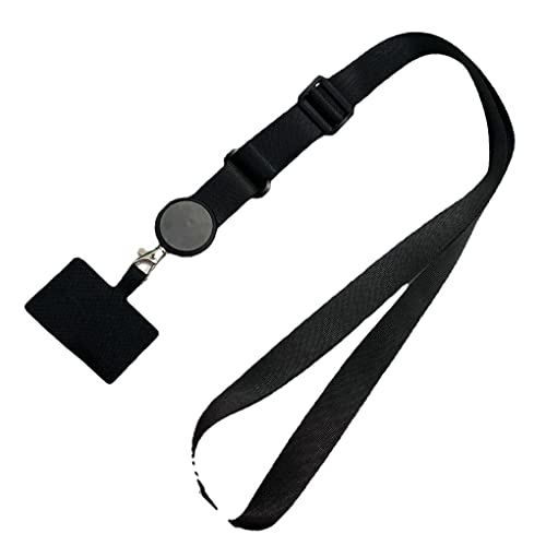 Leeadwaey Universal Handy Schlüsselbänder Crossbody Patch Reisen Anti-Verlust Hals Hängend Nylon Seil Nackenband Strap Outdoor Schwarz von Leeadwaey