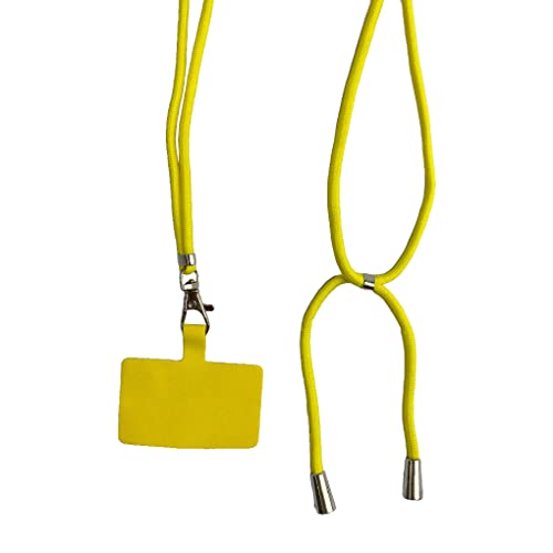 Leeadwaey Universal-Schlüsselbänder für Handys, zum Aufhängen, abnehmbarer Hals, verstellbarer Riemen, Smartphone-Zubehör, 1,5 m, Gelb von Leeadwaey
