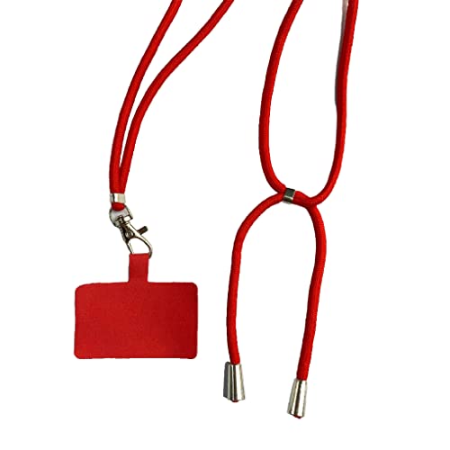 Leeadwaey Universal-Schlüsselbänder für Handys, zum Aufhängen, abnehmbarer Hals, verstellbarer Riemen, Smartphone-Zubehör, 1,5 m, Rot von Leeadwaey