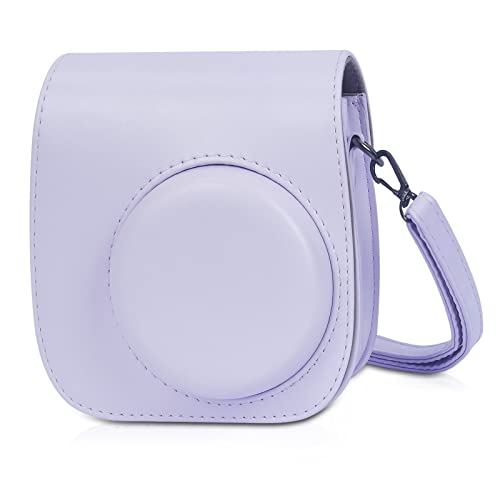 Leebotree Sofortbildkameras Tasche Kompatibel mit Instax Mini 12 / Mini 11 Sofortbildkamera aus Weichem Kunstleder mit Schulterriemen und Tasche (Lilac Purple) von Leebotree