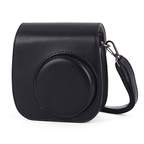 Leebotree Sofortbildkameras Tasche Kompatibel mit Instax Mini 12 / Mini 11 Sofortbildkamera aus Weichem Kunstleder mit Schulterriemen und Tasche (Schwarz) von Leebotree