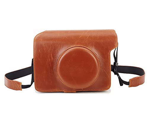 Leebotree Tasche Kompatibel mit Instax Wide 300 Sofortbildkamera, Schutztasche aus Weichem Kunstleder mit Schulterriemen (Braun) von Leebotree