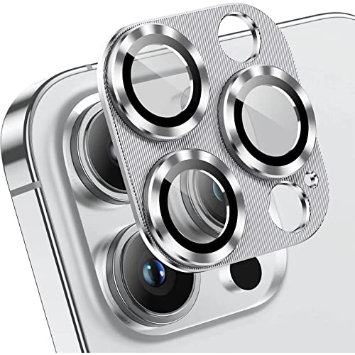 2 Stück Kameraschutz Kompatibel mit iPhone 14 Pro 6,1 Zoll/ 14 Pro Max 6,7 Zoll Klar Kamera Gehärtetes Glas mit Metall Ring Entworfen für MagSafe Schnapp-Adapter für Magnetische Befestigung Silber von Leedia