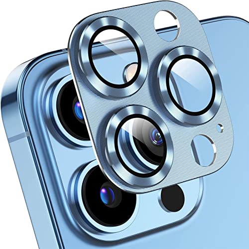 2 Stück Kameraschutz Kompatibel mit iPhone 14 Pro 6,1 Zoll/ 14 Pro Max 6,7 Zoll Klar Kamera Gehärtetes Glas mit Metall Ring Entworfen für MagSafe Schnapp-Adapter für Magnetische Befestigung Blau von Leedia