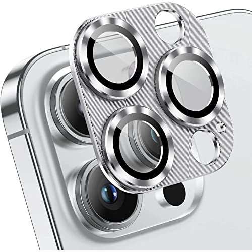 2 Stück Kameraschutz Kompatibel mit iPhone 15 Pro 6,1 Zoll/ 15 Pro Max 6,7 Zoll Klar Kamera Gehärtetes Glas mit Metall Ring Entworfen für MagSafe Schnapp-Adapter für Magnetische Befestigung Silber von Leedia