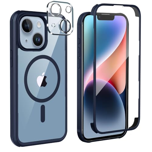 Leedia Handyhülle Kompatibel mit iPhone 14 Magsafe Hülle 360 Grad Ganzkörper Eingebauter Panzerglas Displayschutz Schutzfolie Case Stoßfest Schutzhülle für iPhone 14 6.1" Blau Leedia Handyhülle Kompatibel mit iPhone 14 Magsafe Hülle 360 Grad Ganzkörper Eingebauter Panzerglas Displayschutz Schutzfolie Case Stoßfest Schutzhülle für iPhone 14 6.1" Blau von Leedia