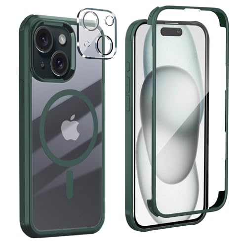 Leedia Handyhülle Kompatibel mit iPhone 15 Magsafe Hülle 360 Grad Ganzkörper Eingebauter Panzerglas Displayschutz Schutzfolie Case Stoßfest Schutzhülle für iPhone 15 6.1" Grün Leedia Handyhülle Kompatibel mit iPhone 15 Magsafe Hülle 360 Grad Ganzkörper Eingebauter Panzerglas Displayschutz Schutzfolie Case Stoßfest Schutzhülle für iPhone 15 6.1" Grün von Leedia