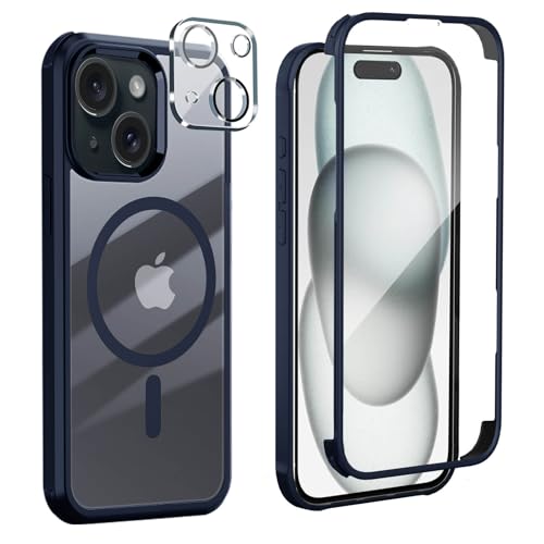 Leedia Handyhülle Kompatibel mit iPhone 15 Magsafe Hülle 360 Grad Ganzkörper Eingebauter Panzerglas Displayschutz Schutzfolie Case Stoßfest Schutzhülle für iPhone 15 6.1" Blau Leedia Handyhülle Kompatibel mit iPhone 15 Magsafe Hülle 360 Grad Ganzkörper Eingebauter Panzerglas Displayschutz Schutzfolie Case Stoßfest Schutzhülle für iPhone 15 6.1" Blau von Leedia