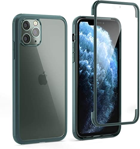 Leedia 360 Grad Hülle Kompatibel mit iPhone 11 Pro Max Hülle Ganzkörper Eingebauter Glas Displayschutzfolie iPhone 11 Pro Max Schutzhülle Transparent Handyhülle für iPhone 11 Pro Max 6.5" Grün von Leedia