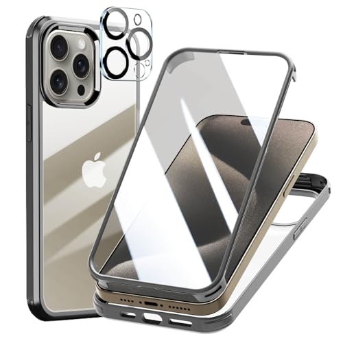 Leedia 360 Grad Hülle Kompatibel mit iPhone 15 Pro Hülle + 2 Kameraschutz Ganzkörper Eingebauter Glas Displayschutzfolie iPhone 15 Pro Schutzhülle Transparent Handyhülle für iPhone 15 Pro 6.1" Grau Leedia 360 Grad Hülle Kompatibel mit iPhone 15 Pro Hülle + 2 Kameraschutz Ganzkörper Eingebauter Glas Displayschutzfolie iPhone 15 Pro Schutzhülle Transparent Handyhülle für iPhone 15 Pro 6.1" Grau von Leedia