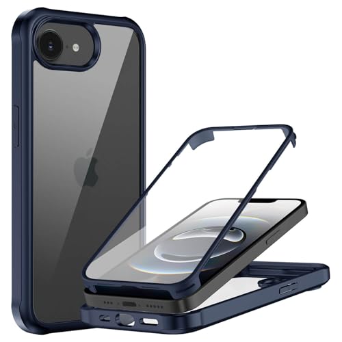 Leedia 360 Grad Hülle Kompatibel mit iPhone 16e Hülle Ganzkörper Eingebautem Glas Displayschutz Stoßfest Transparent Clear Durchsichtig Handyhülle für iPhone 16e 6.1" 2025 Blau Leedia 360 Grad Hülle Kompatibel mit iPhone 16e Hülle Ganzkörper Eingebautem Glas Displayschutz Stoßfest Transparent Clear Durchsichtig Handyhülle für iPhone 16e 6.1" 2025 Blau von Leedia