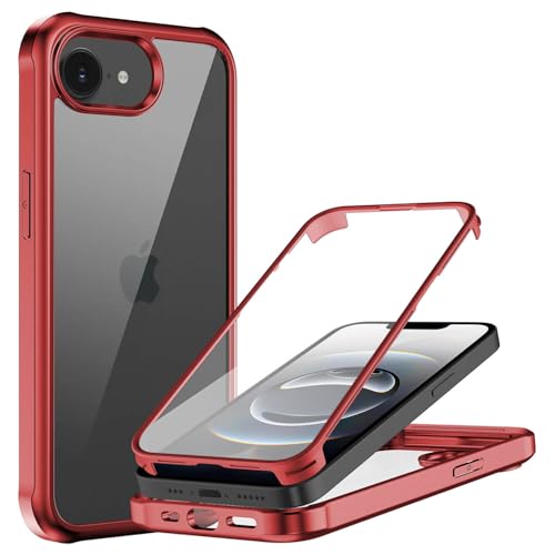 Leedia 360 Grad Hülle Kompatibel mit iPhone 16e Hülle Ganzkörper Eingebautem Glas Displayschutz Stoßfest Transparent Clear Durchsichtig Handyhülle für iPhone 16e 6.1" 2025 Rot Leedia 360 Grad Hülle Kompatibel mit iPhone 16e Hülle Ganzkörper Eingebautem Glas Displayschutz Stoßfest Transparent Clear Durchsichtig Handyhülle für iPhone 16e 6.1" 2025 Rot von Leedia