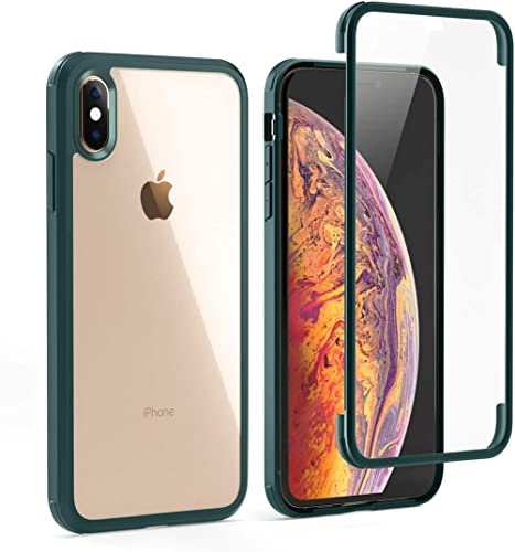 Leedia 360 Grad Hülle Kompatibel mit iPhone XS Max Hülle Ganzkörper Eingebautem Glas Displayschutz Stoßfest Schutzhülle Transparent Clear Handyhülle für iPhone XS Max 6.5" Grün Leedia 360 Grad Hülle Kompatibel mit iPhone XS Max Hülle Ganzkörper Eingebautem Glas Displayschutz Stoßfest Schutzhülle Transparent Clear Handyhülle für iPhone XS Max 6.5" Grün von Leedia