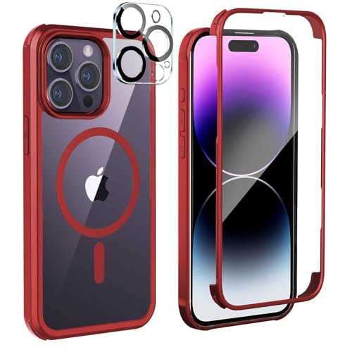 Leedia Handyhülle Kompatibel mit iPhone 14 Pro Max Magsafe Hülle 360 Grad Ganzkörper Eingebauter Panzerglas Displayschutz Schutzfolie Case Stoßfest Schutzhülle für iPhone 14 Pro Max 6.7" Rot Leedia Handyhülle Kompatibel mit iPhone 14 Pro Max Magsafe Hülle 360 Grad Ganzkörper Eingebauter Panzerglas Displayschutz Schutzfolie Case Stoßfest Schutzhülle für iPhone 14 Pro Max 6.7" Rot von Leedia