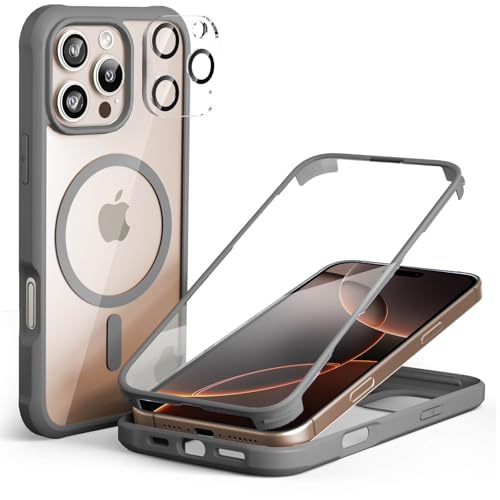 Leedia 360 Grad Schutzhülle Kompatibel mit Magsafe iPhone 16 Pro Max Hülle + 2 Kameraschutz Ganzkörper Eingebauter Glas Displayschutzfolie 16 Pro Max Handyhülle für iPhone 16 Pro Max 6.9" Grau Leedia 360 Grad Schutzhülle Kompatibel mit Magsafe iPhone 16 Pro Max Hülle + 2 Kameraschutz Ganzkörper Eingebauter Glas Displayschutzfolie 16 Pro Max Handyhülle für iPhone 16 Pro Max 6.9" Grau von Leedia