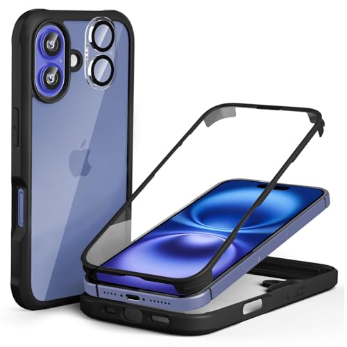 Leedia 360 Grad Schutzhülle Kompatibel mit iPhone 16 Plus Hülle + 2 Kameraschutz Ganzkörper Eingebauter Glas Displayschutzfolie iPhone 16 Plus Transparent Handyhülle für iPhone 16 Plus 6.7" Schwarz Leedia 360 Grad Schutzhülle Kompatibel mit iPhone 16 Plus Hülle + 2 Kameraschutz Ganzkörper Eingebauter Glas Displayschutzfolie iPhone 16 Plus Transparent Handyhülle für iPhone 16 Plus 6.7" Schwarz von Leedia