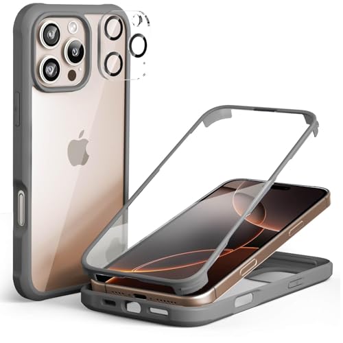 Leedia 360 Grad Schutzhülle Kompatibel mit iPhone 16 Pro Max Hülle + 2 Kameraschutz Ganzkörper Eingebauter Glas Displayschutzfolie iPhone 16 Pro Max Handyhülle für iPhone 16 Pro Max 6.9" Grau Leedia 360 Grad Schutzhülle Kompatibel mit iPhone 16 Pro Max Hülle + 2 Kameraschutz Ganzkörper Eingebauter Glas Displayschutzfolie iPhone 16 Pro Max Handyhülle für iPhone 16 Pro Max 6.9" Grau von Leedia