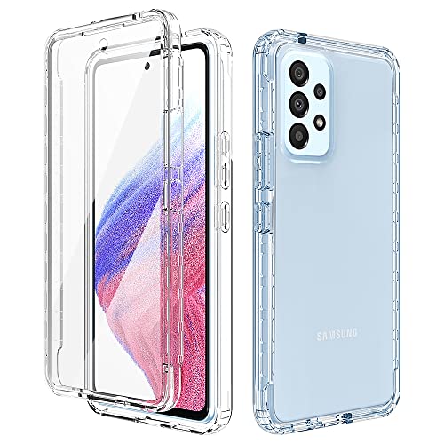 Leedia Ganzkörper Kompatibel mit A53 Hülle 360 Grad Handyhülle Galaxy A53 Stoßfest Komplettschutz Bumper Case Transparent mit Eingebautem Displayschutz Cover Rutschfest für Samsung Galaxy A53 5G 6,52" von Leedia