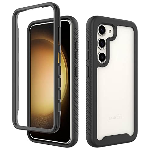 Leedia Ganzkörper Kompatibel mit S23 Hülle 360 Grad Handyhülle Galaxy S23 5G Stoßfest Komplettschutz Case Transparent mit Eingebautem Displayschutz Cover für Samsung Galaxy S23 5G 6.1" Schwarz von Leedia