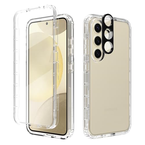 Leedia Ganzkörper Kompatibel mit S24 Hülle 360 Grad Handyhülle Galaxy S24 Stoßfest Komplettschutz Case Transparent mit Eingebautem Displayschutz Cover für Samsung Galaxy S24 5G 6.2" von Leedia