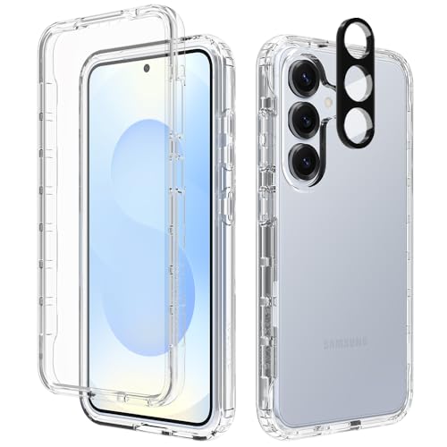 Leedia Ganzkörper Kompatibel mit S25 Hülle 360 Grad Handyhülle Galaxy S25 Stoßfest Komplettschutz Case Transparent mit Eingebautem Displayschutz Cover für Samsung Galaxy S25 5G 6.2" von Leedia