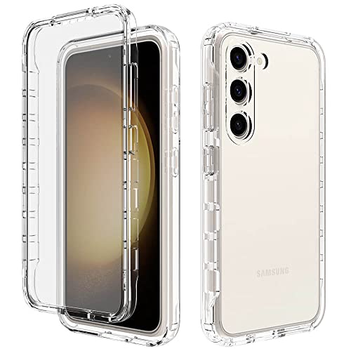 Leedia Ganzkörper Kompatibel mit Samsung S23 Hülle mit Eingebautem Displayschutz 360 Grad Handyhülle S23 Stoßfest Komplettschutz Bumper Case Transparent Cover für Samsung Galaxy S23 5G 6.1" von Leedia