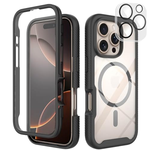 Leedia Handyhülle Kompatibel mit Magsafe iPhone 16 Pro Max Hülle 360 Grad mit Eingebautem Displayschutz Kameraschutz Stoßfest iPhone 16 Pro Max Schutzhülle Case für iPhone 16 Pro Max 6,9" Schwarz Leedia Handyhülle Kompatibel mit Magsafe iPhone 16 Pro Max Hülle 360 Grad mit Eingebautem Displayschutz Kameraschutz Stoßfest iPhone 16 Pro Max Schutzhülle Case für iPhone 16 Pro Max 6,9" Schwarz von Leedia