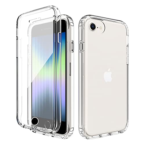 Leedia Hülle Kompatibel mit iPhone SE 2022 Hülle mit Eingebautem Displayschutz 360 Grad iPhone SE 2020 Handyhülle Transparent Stoßfest iPhone 8 Schutzhülle Case für iPhone SE 3/2 / iPhone 8 4,7" von Leedia