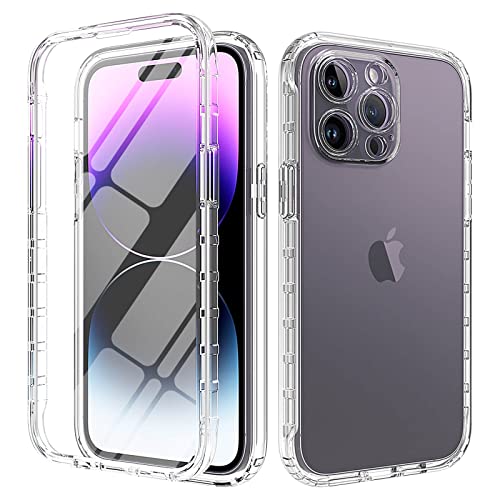 Leedia Kompatibel mit iPhone 14 Pro Hülle 360 Grad Handyhülle mit Eingebautem Displayschutz iPhone 14 Pro Hülle Stoßfest iPhone 14 Pro Schutzhülle Bumper Transparent Case für iPhone 14 Pro 6,1" Klar von Leedia