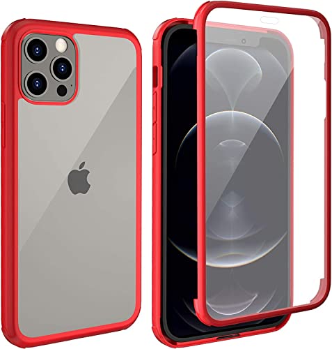 Leedia 360 Grad Kompatibel mit iPhone 12 Pro Max Hülle Ganzkörper Eingebautem Glas Displayschutz Stoßfest Schutzhülle Transparent Durchsichtig Handyhülle für iPhone 12 Pro Max 5G 6.7" Rot Leedia 360 Grad Kompatibel mit iPhone 12 Pro Max Hülle Ganzkörper Eingebautem Glas Displayschutz Stoßfest Schutzhülle Transparent Durchsichtig Handyhülle für iPhone 12 Pro Max 5G 6.7" Rot von Leedia