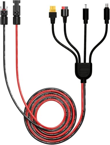 2M/6.56FT 4 in 1 Solarpanel Kabel, 16AWG Universal Solar Kabel Stecker zu Anderson/XT60/DC7909/DC5521 Ladeanschluss für Solar, Portable Power Station, Solar Generator 2M/6.56FT 4 in 1 Solarpanel Kabel, 16AWG Universal Solar Kabel Stecker zu Anderson/XT60/DC7909/DC5521 Ladeanschluss für Solar, Portable Power Station, Solar Generator von Leehitech