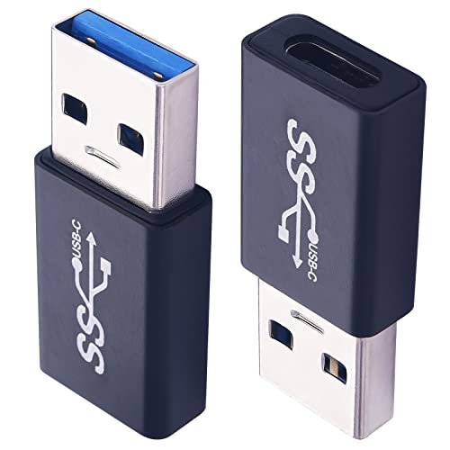 Leehitech 2 Stück USB auf USB C USB 3.0 Adapter, 10Gbps Data Sync & Fast Charging USB-C Buchse auf USB-A Stecker, OTG Ladegerät Ladekabel Netzteil kompatibel mit iPhone 16/15, Laptop, PC von Leehitech