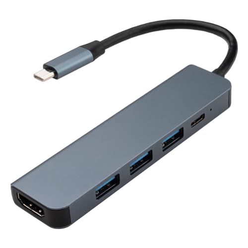 Leehitech USB C auf HDTV Adapter, USB-Typ-C-Hub，mit 4K HDTV, USB 3.0, USB 2.0, PD 100 W Adapter, Typ-C auf 5-in-1 Multifunktions-Hub für Chromebook M3、MacBook Air 2018/2019/2020、Galaxy S21/21+ von Leehitech