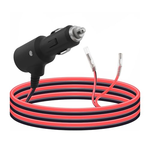 Zigarettenanzünder mit 15A Sicherung & Schalter zu Anschlusskabel 1m (14AWG) - Reinkupferleiter, 300V, 105°C Hitzebeständig für Auto/Caravan/Solar von Leehitech