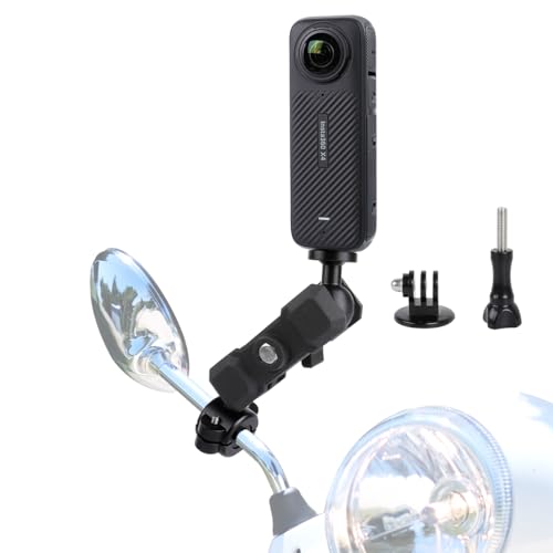 Aluminium-Motorradhalterung für Insta360 One X4 X3 X2 RS GO3 Ace Pro, Scooter-Rückspiegel-Halterung, kleine Schienen-Durchmesser von 0,8 cm - 2 cm, kompatibel mit GoPro Hero 12, 11, 10, 9, 8, 7, 5 Max Aluminium-Motorradhalterung für Insta360 One X4 X3 X2 RS GO3 Ace Pro, Scooter-Rückspiegel-Halterung, kleine Schienen-Durchmesser von 0,8 cm - 2 cm, kompatibel mit GoPro Hero 12, 11, 10, 9, 8, 7, 5 Max von Leenconghui