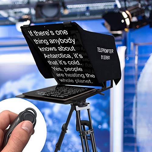 Leeventi Teleprompter 4.0 I Kompatibel mit iPhone, iPad, Android Smartphones, Foto- oder Videokamera I Passend für alle Stative I 600g, 30×40×3 cm von Leeventi