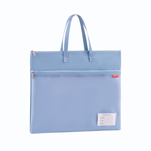 Dokumententasche Zip Beutel 43 x 35 CM, A3 Tragetasche Wasserdichte Doppel-Reißverschluss Nylon Mesh mit Griff Faltbare Groß Etiketten Schüler Büro Liefert Reisetasche Blau Dokumententasche Zip Beutel 43 x 35 CM, A3 Tragetasche Wasserdichte Doppel-Reißverschluss Nylon Mesh mit Griff Faltbare Groß Etiketten Schüler Büro Liefert Reisetasche Blau von Lefancy