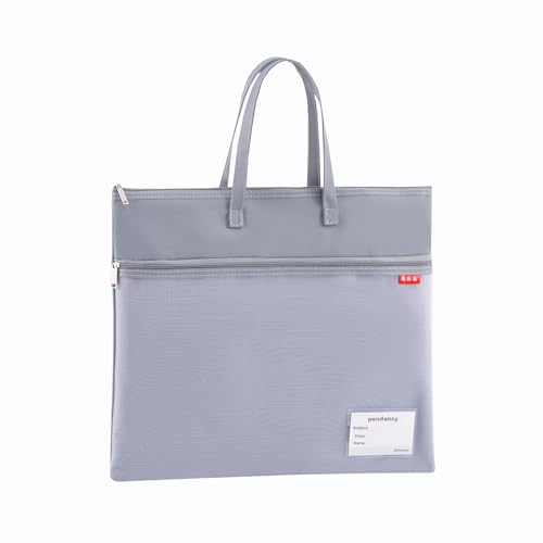 Dokumententasche Zip Beutel 43 x 35 CM, A3 Tragetasche Wasserdichte Doppel-Reißverschluss Nylon Mesh mit Griff Faltbare Groß Etiketten Schüler Büro Liefert Reisetasche Grau Dokumententasche Zip Beutel 43 x 35 CM, A3 Tragetasche Wasserdichte Doppel-Reißverschluss Nylon Mesh mit Griff Faltbare Groß Etiketten Schüler Büro Liefert Reisetasche Grau von Lefancy