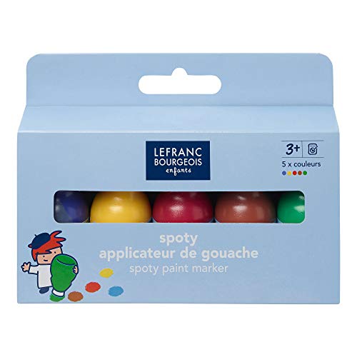 Lefranc Bourgeois 807251 Kindermalstift - Spoty Set, 5 Farben in 70 ml Stiften - in ergonomischen Kinderstiften von Lefranc Bourgeois