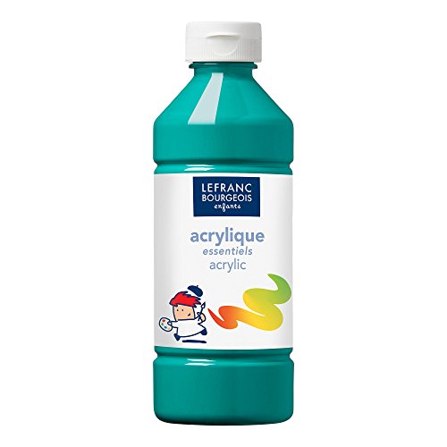 Lefranc & Bourgeois 188534 Value Kinder Acrylfarbe, auf Wasserbasis, mit Glanzeffekt, seidenglänzender Finish, deckend, Dosieröffnung, 500ml Flasche, dunkelgrün von Lefranc Bourgeois